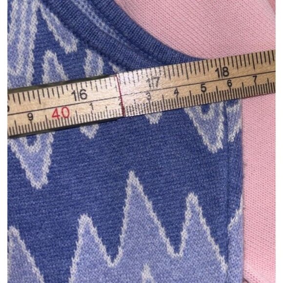 J. McLaughlin Blue & White Chevron Jacquard Sheath Midi Sweater Dress Size Large - Picture 5 of 5